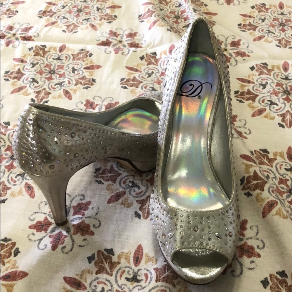 Silver dazzled shoes